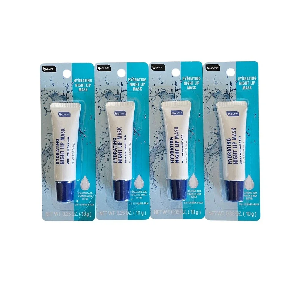 B.Pure Hydrating Night Lip Mask With Hyaluronic Acid 0.35oz Each (4pc)